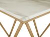 Table appoint carrée effet marbre beige / pied or 50 x 50 cm MALIBU_791859