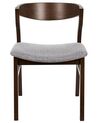 Set of 2 Dining Chairs Dark Wood and Grey MAROA_837237