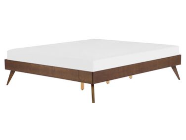 Bed hout donkerbruin 160 x 200 cm BERRIC