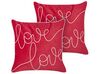 Conjunto de 2 almofadas decorativas em veludo vermelho 45 x 45 cm SIDERASIS_892865