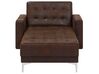 Faux Leather Chaise Lounge Brown ABERDEEN_717476