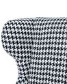 Fabric Armchair Houndstooth Black and White MOLDE_673420