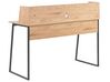 Home Office Desk with Shelf 120 x 59 cm Light Wood with Black GORUS_824531