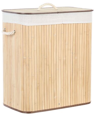 Bamboo Basket with Lid Light Wood KANDY