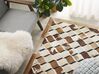 Kožený patchworkový koberec 160 x 230 cm hnědý SERINOVA_780618