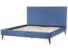 Łóżko welurowe 180 x 200 cm niebieskie BAYONNE_901378