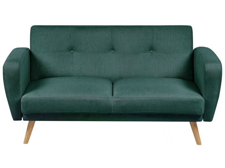 Kétszemélyes zöld kárpitozott kanapéágy FLORLI_905931