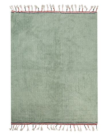 Bavlnený koberec 140 x 200 cm zelený CAPARLI
