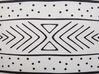 Dekokissen Samtstoff geometrisches Muster mit Fransen weiß / schwarz 30 x 50 cm 2er Set SCHEFFLERA_815384