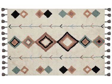 Teppich Baumwolle beige / mehrfarbig 160 x 230 cm geometrisches Muster ESKISEHIR