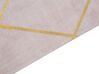 Tapis en viscose et coton rose et dorée à motif géométrique avec craquelures 80 x 150 cm ATIKE_806519