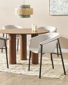 Set of 2 Fabric Dining Chairs Beige AMES_868271