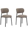 Set of 2 Boucle Dining Chairs Taupe CASEY_887362