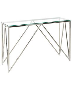Konsolipöytä lasitasolla rosteri hopea WESO