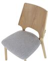 Spisebordsstol lyst træ/grå stof sæt af 2 ABEE_837172