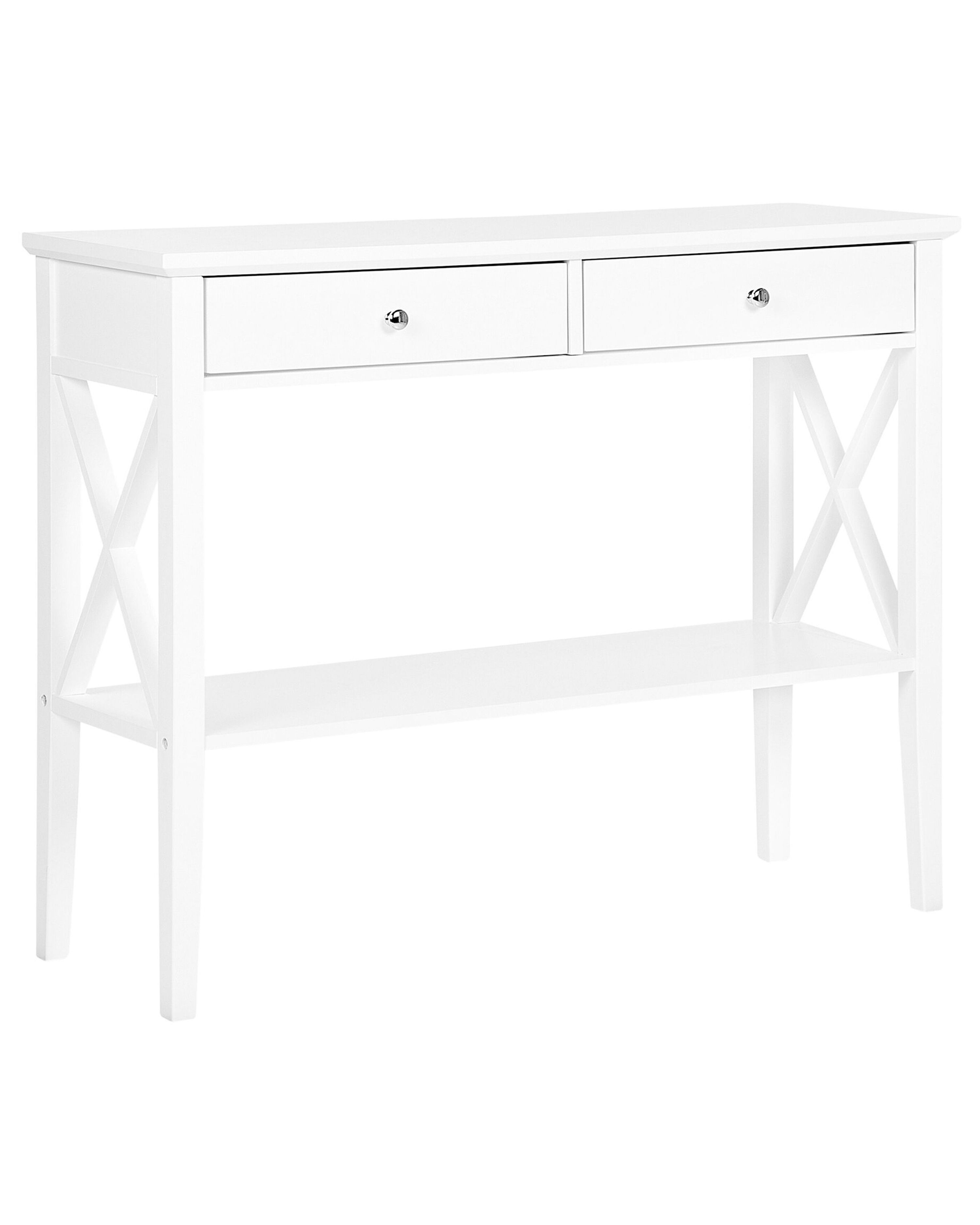 2 Drawer Console Table White AVENUE Beliani.co.uk