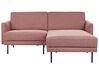 Left Hand 2 Seater Fabric Corner Sofa Pink Brown BREDA_895072