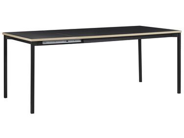 Mesa de comedor extensible negra 140/190 x 90 cm AVIS