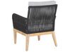 4 Seater Acacia Wood Garden Sofa Set Grey and Black MERANO II_772239