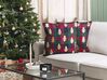 Sada 2 dekorativních polštářů s vánočním stromkem 45 x 45 cm červené/zelené CUPID_814875