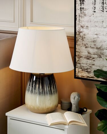 Bordlampe keramikk grå/beige CIDRA