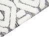 Teppich weiß / grau 300 x 400 cm geometrisches Muster Kurzflor SIBI_883789