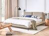 Łóżko sztruksowe 180 x 200 cm beżowoszare MELLE_882260