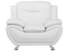 Ensemble canapés et fauteuil en cuir PU blanc 6 places LEIRA_796990