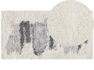 Shaggy Area Rug 80 x 150 cm White and Grey MASIS