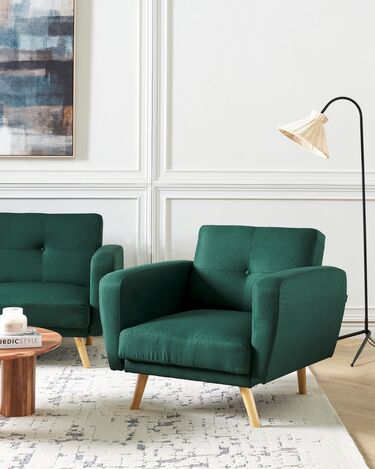 Fabric Armchair Green FLORLI
