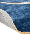Teppich Viskose marineblau / blaugrün 200 x 200 cm Kurzflor KANRACH_904049