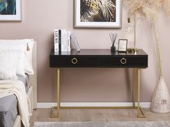 Konsolipöytä 2 laatikkoa musta/kulta WESTPORT