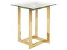 Glass Top Side Table Gold CRYSTAL_734948