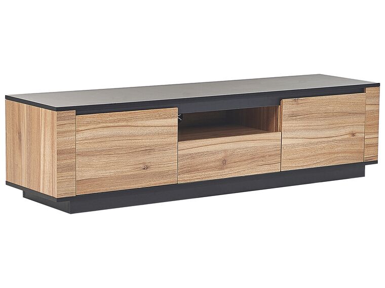TV Stand Light Wood and Black BILLINGS_832684