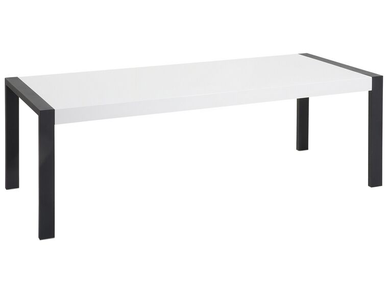 Dining Table 220 x 90 cm White with Black ARCTIC I_520385