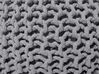 Pufe redondo em tricot cinzento escuro 50 x 35 cm CONRAD_813924