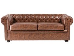 3-istuttava sohva keinonahka kullanruskea CHESTERFIELD