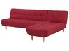 Left Hand Modular Fabric Corner Sofa Bed Red ALSTEN_806981