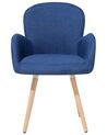 Set of 2 Fabric Dining Chairs Navy Blue BROOKVILLE_868013