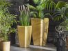 Vaso para plantas em pedra dourada 30 x 30 x 57 cm MODI_772722