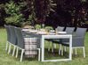 Conjunto de jardim em alumínio mesa e 6 Cadeiras cinzentas e brancas BACOLI_679179
