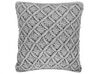 Set of 2 Cotton Macramé Cushions 45 x 40 cm Grey KIZKALESI_768997