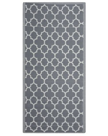 Tappeto da esterno grigio e bianco 90 x 180 cm SURAT