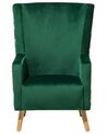 Velvet Wingback Chair Green ONEIDA_702175