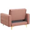 Fotel welurowy różowy ABERDEEN_750235