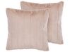 Set di 2 cuscini pelliccia rosa pastello 45 x 45 cm PUMILA_822114