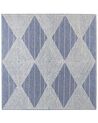 Teppich Wolle beige / blau 200 x 200 cm geometrisches Muster Kurzflor DATCA_848517