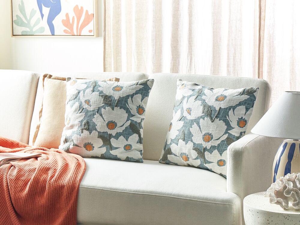 Lot de 2 coussins décoratifs avec motif chevron en coton 45 x 45 cm  multicolore BOUVARDIA 