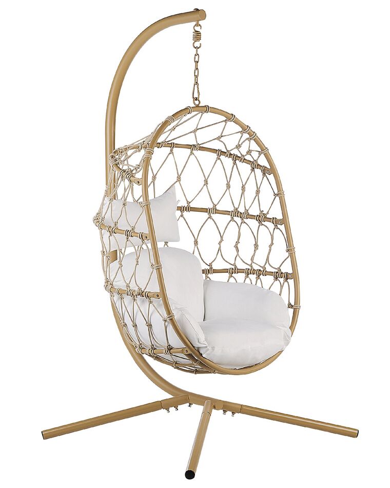 Hanging Chair with Stand Beige ADRIA_844391