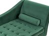 Right Hand Velvet Chaise Lounge with Storage Dark Green PESSAC_882102